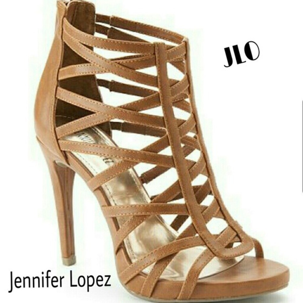 NWOT Tan caged high heels